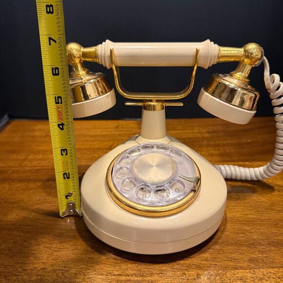Vintage 1970’s French Style Western Electric Rotary Cream Desk Phone w/ Handset - Picture 10 of 11
